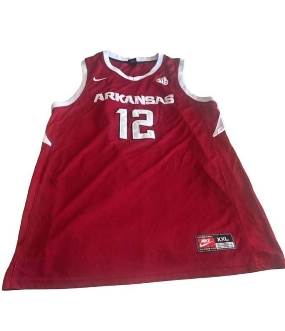 Nike Arkansas Razorbacks #12 College Basketball Jersey Men's XXL Red